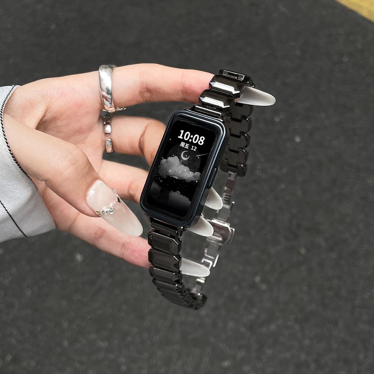 Suitable for Huawei Band 11 Metal Strap Sugar Cube Metal Women's Bracelet 8 Butterfly Buckle Huawei Band 10 Strap