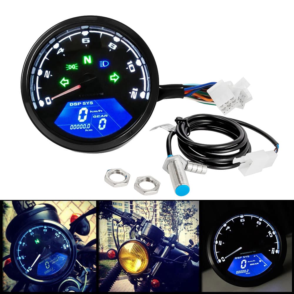 Motorcycle Custom Retro Dashboard Odometer LCD Instrument / New Instrument Assembly