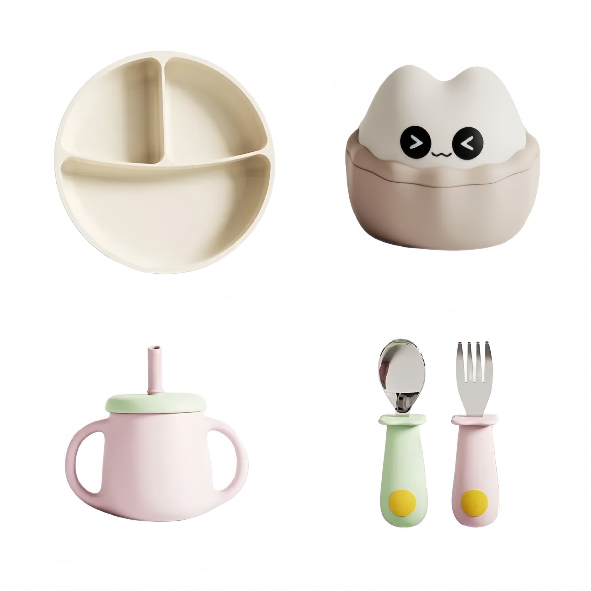 New Kids Learning Eating Utensil Gift Set Baby First Birthday Gift Set Infant Tableware Gift Box Wholesale