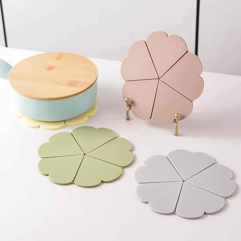 Creative Silicone Flower Trivet Five-Petal Placemat, Dining Mat, Pot Mat, Plate Mat, Bowl Mat, Cup Mat, Western Dining Table Mat
