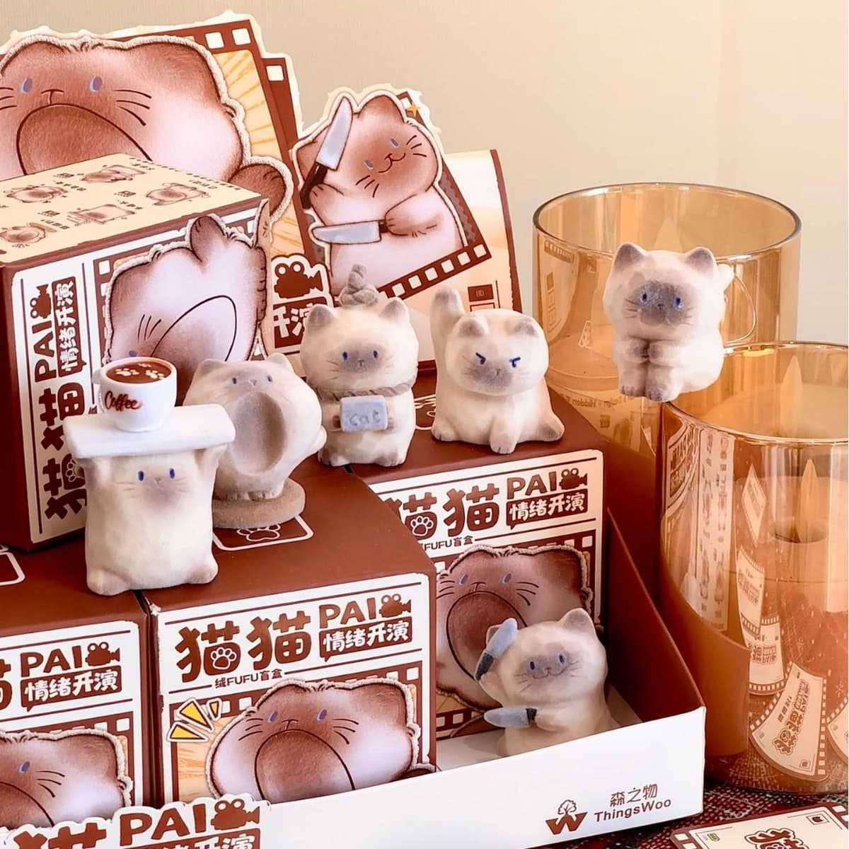 Cat Pai Emotion Show Desktop Ornaments for Girls’ Birthday Gifts Internet Celebrity Offline Hot Blind Box Direct Sales