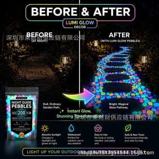 In Stock Hot Seller Colorful Glow in the Dark Garden Stones Luminous Garden Stones