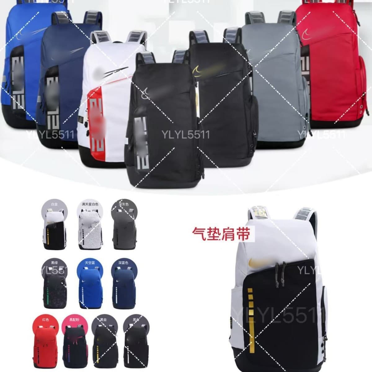 New Cushioned Laptop Backpack Large Capacity Basketball Bag Training Bag Student Sports Bag Travel Backpack Hot Selling