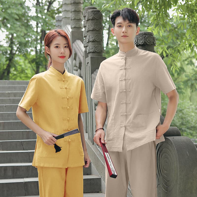 Layman's clothing, Zen meditation clothing, tea clothing, cotton and linen suits, Chinese style Zen clothing for men and women, Chinese Tang suit, one piece drop shipping
