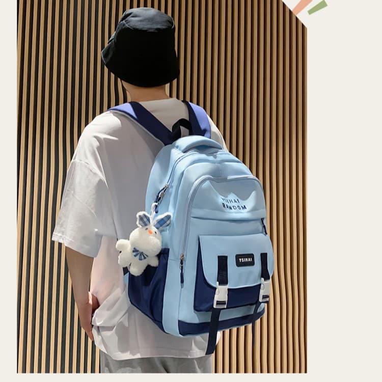 School bag for female middle school students, lightweight, simple, large-capacity backpack, Japanese style ins, female high school student, college student backpack