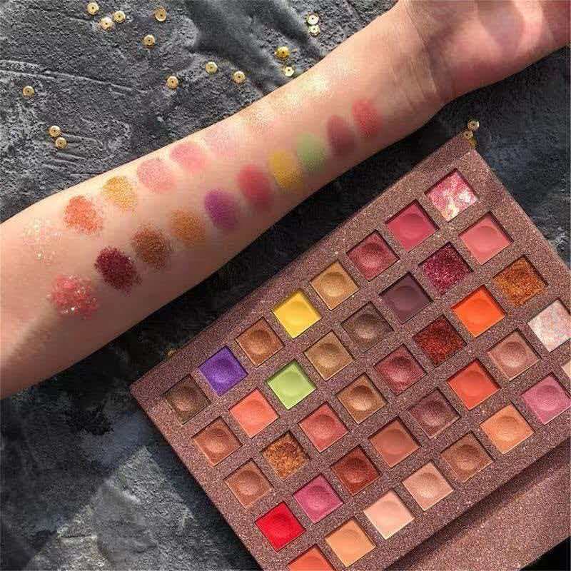 Cross-border Wholesale 40-Color Eyeshadow, Affordable Women's Makeup Palette, Shimmer Earth Tones, Waterproof Eyeshadow, Amazon In-Stock