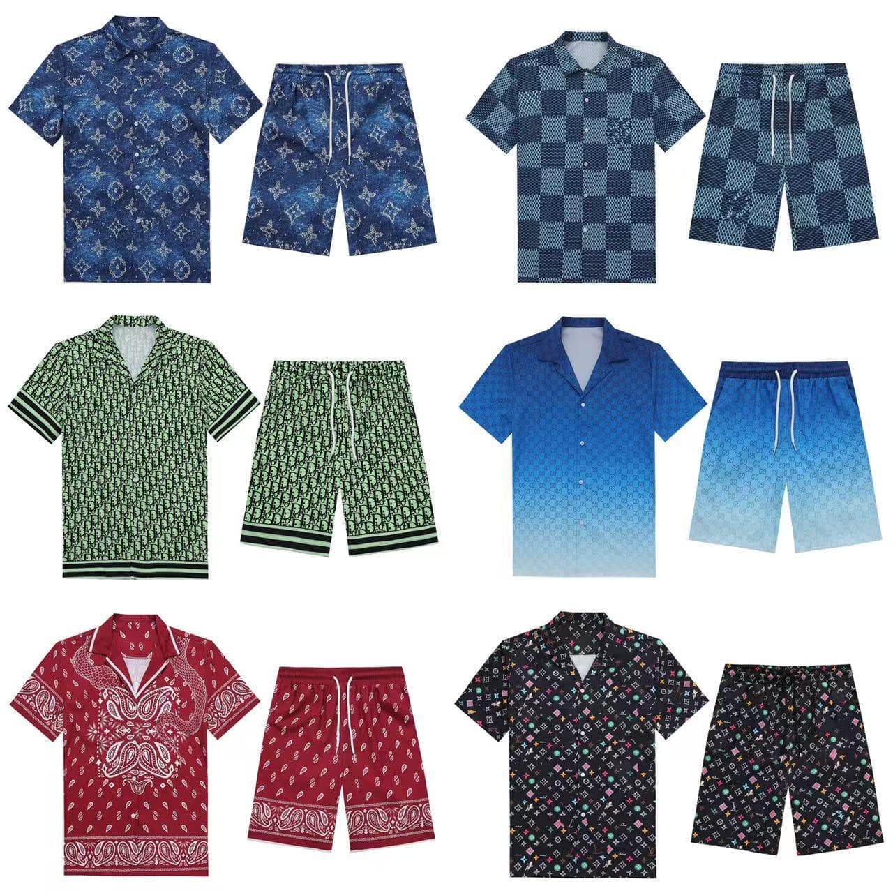 Cross-border trade 26 European and American luxury brand popular correct version beach shirt set, stylish and versatile, exclusively supplied