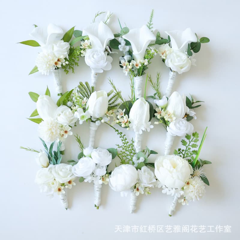 237 Western Business Celebration Corsage Hand Bouquet Wedding Supplies Artificial Flowers Photo Studio Props White Series