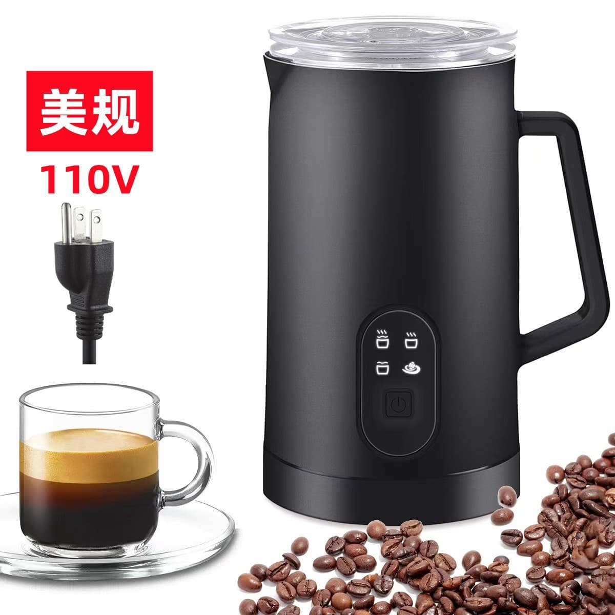 Cross-border English Milk Frother Milk Heater and Foamer for Home Use Automatic Coffee Maker