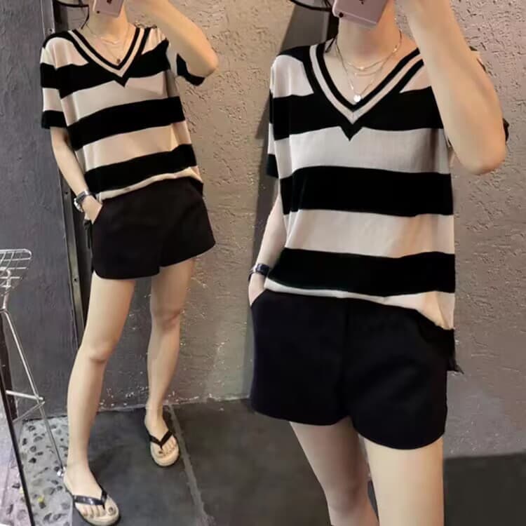 Factory Direct Casual Set Women's 2026 Summer Plus Size Figure Flattering Loose Short Sleeve T-Shirt and Shorts Two Piece Set