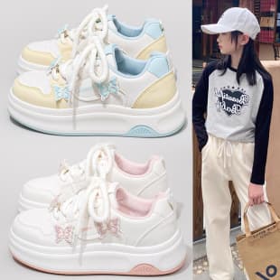 Girls Shoes 2025 Spring Autumn New Style Children White Shoes Soft Sole Anti-Slip Low Top Board Shoes Girl Sports Shoes