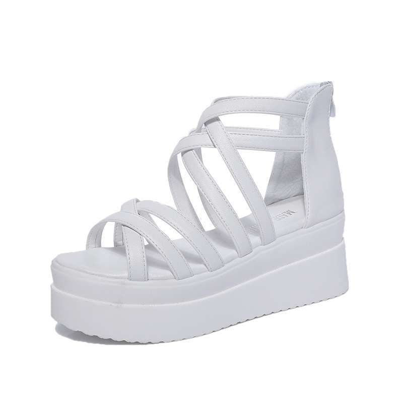 Korean-style Wedge Heel Sandals for Women, Summer 2020 New Wedge Roman Sandals, Student Women's Shoes, Thick-Soled Platform Shoes, High Heels