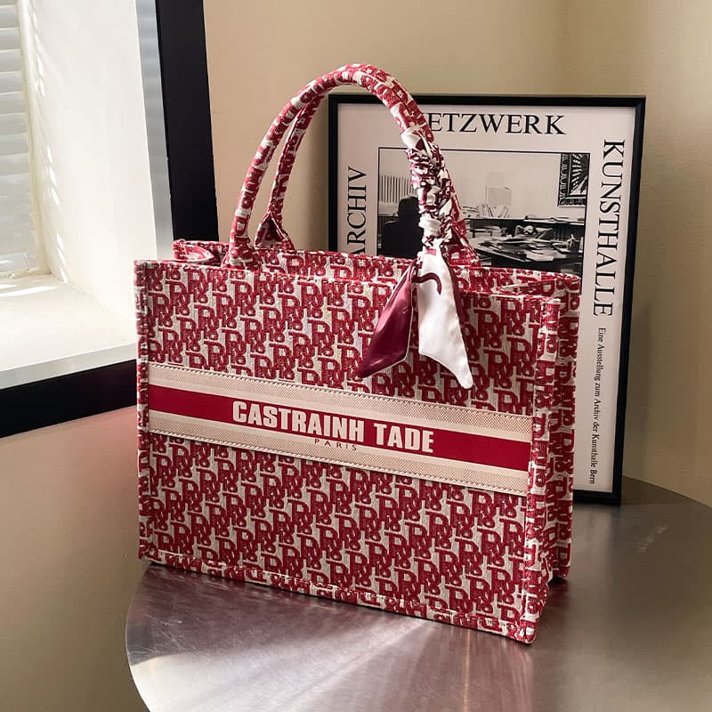 Premium Hand-Embroidered Tote Bag for Women, Stylish Commuter Bag, Large Capacity, Bridal Bag