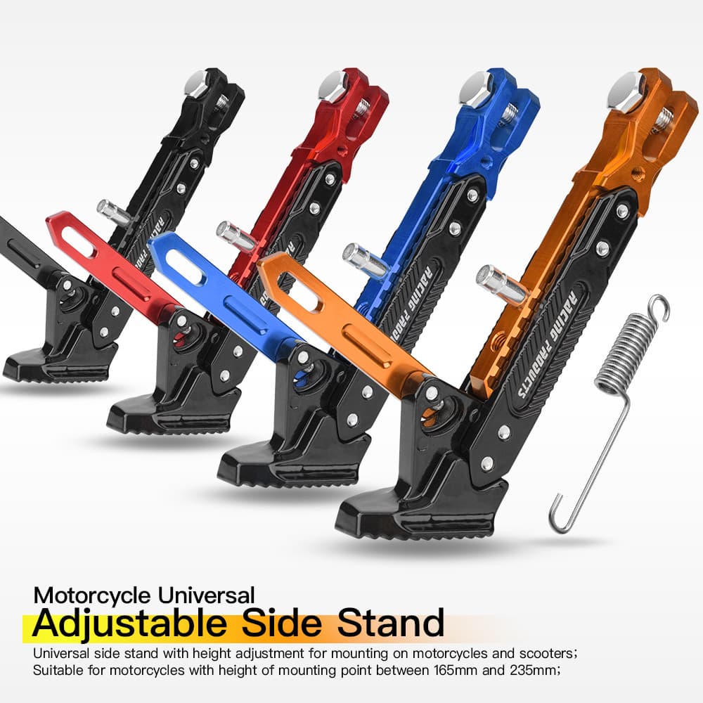 Motorcycle electric vehicle CNC aluminum alloy adjustable side support side tripod foot support parking parking support tripod