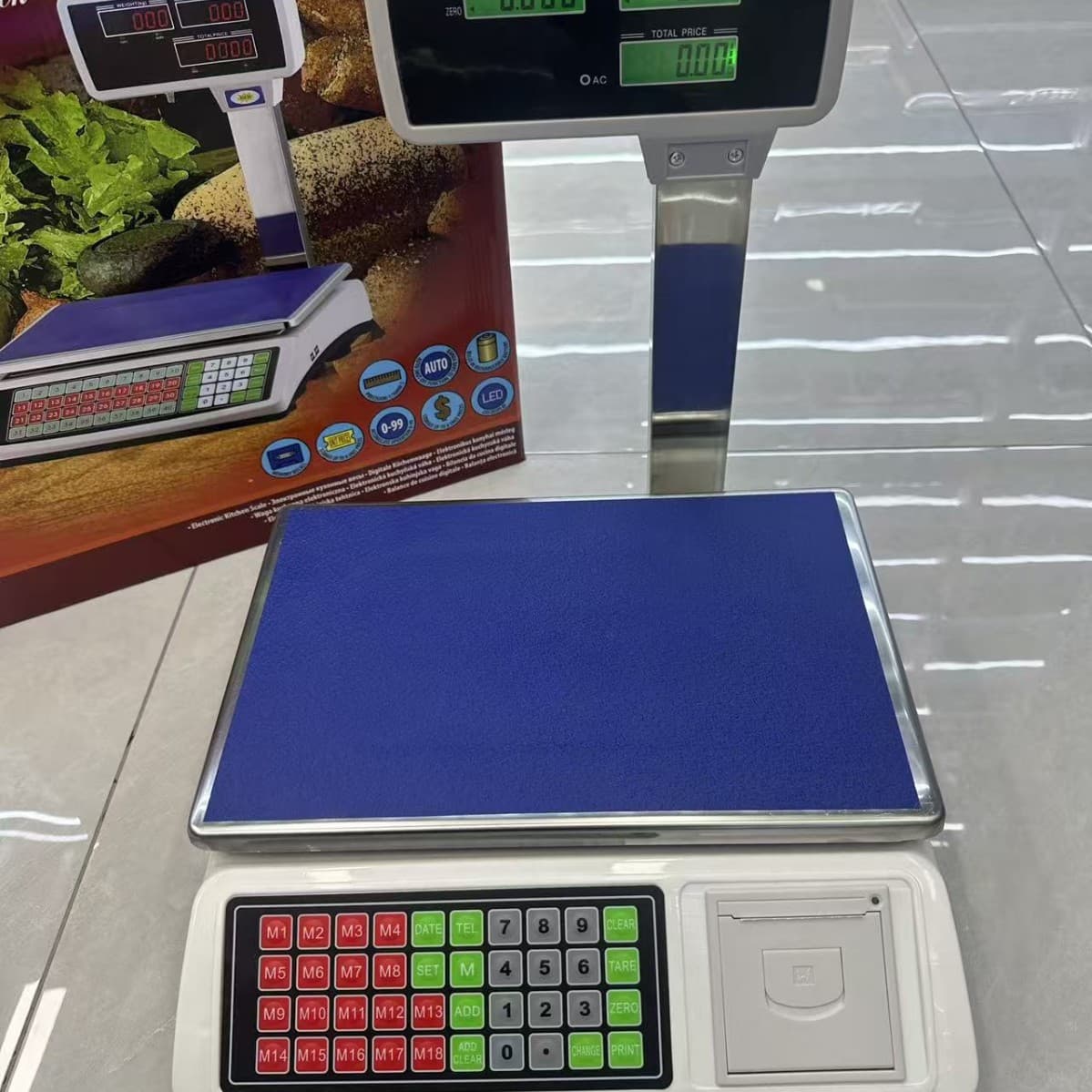 Cashier Scale for Export, English Electronic Scale Commercial Pricing Electronic Table Scale Supermarket Cashier Electronic Platform Scale 40kg