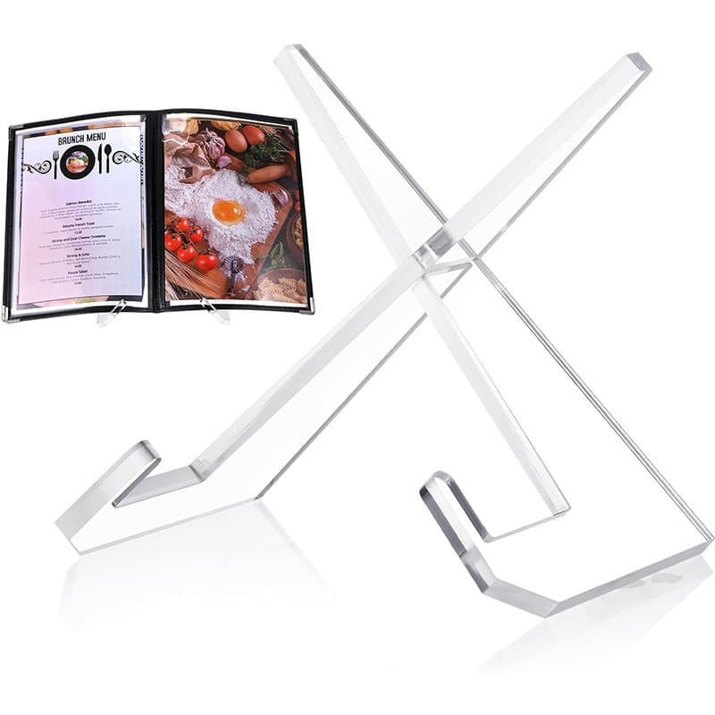 Acrylic Cookbook Stand Plate Tea Cake Holder Easel Art Display Shelf Round Disc Bracket