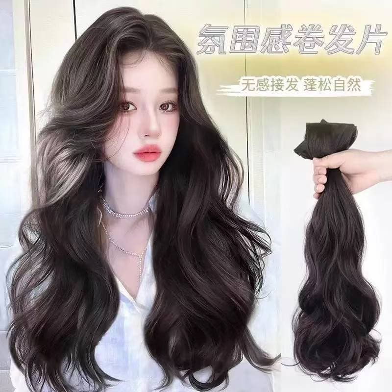 Wig piece for women with long curly hair three-piece long hair seamless invisible hair extension piece to increase hair volume and large wavy hair extension piece