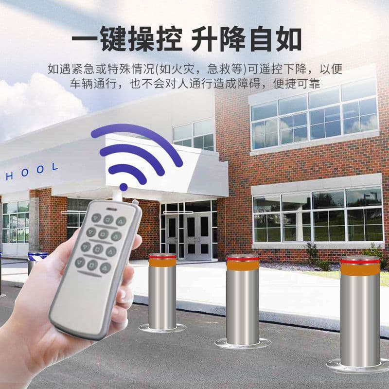 Fully Automatic Electric Hydraulic Rising Bollards, Stainless Steel Remote Control Anti-Collision Road Barriers, Retractable Road Posts, Ground Posts, School Semi-Automatic