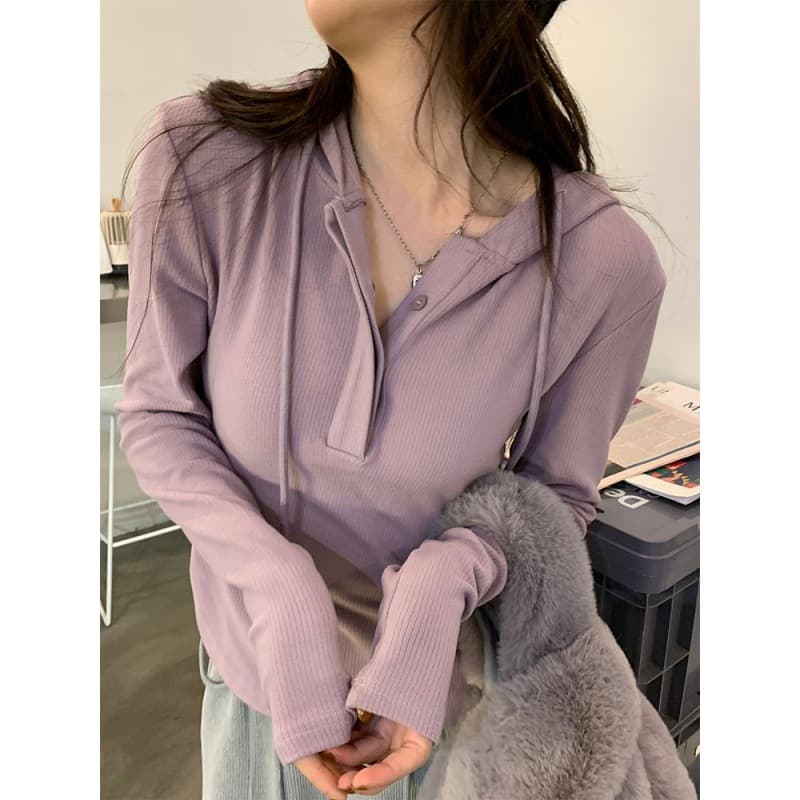 Women's Long Sleeve Top 2023 Spring Summer New Slimming Pure Desire Sun Protection Hooded Base Layer T-Shirt Women's Inner Wear Outer Wear Ins