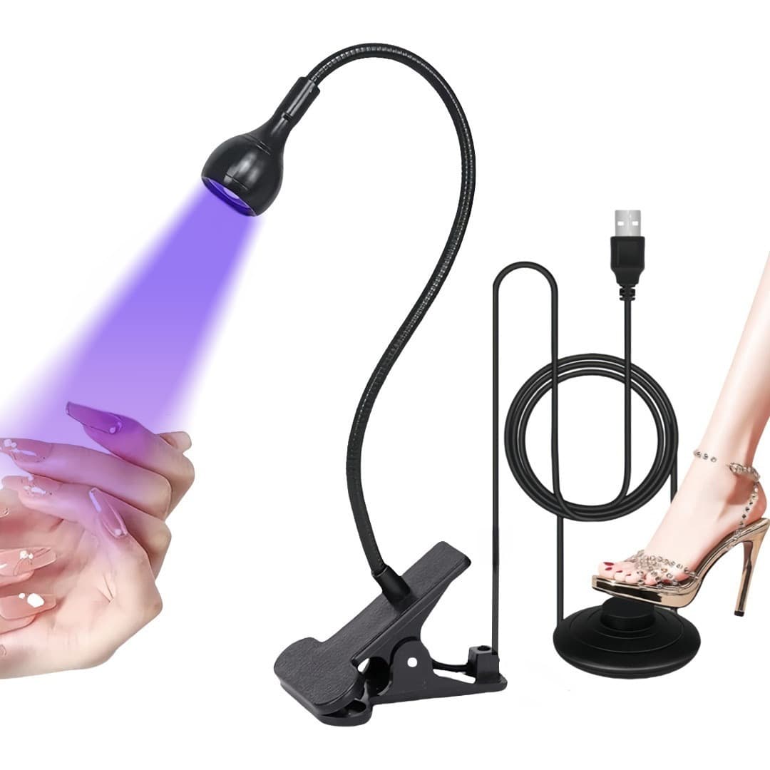 Foot switch nail lamp USB clip table lamp small nail lamp portable side clip 5w quick-drying UV phototherapy machine