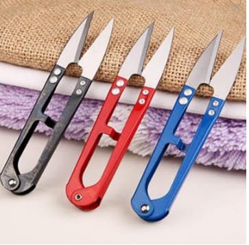 Wholesale Colorful Plastic Handle Yarn Small Scissors U-Shaped Thread Snips Cross Stitch Thread Cutting Tool