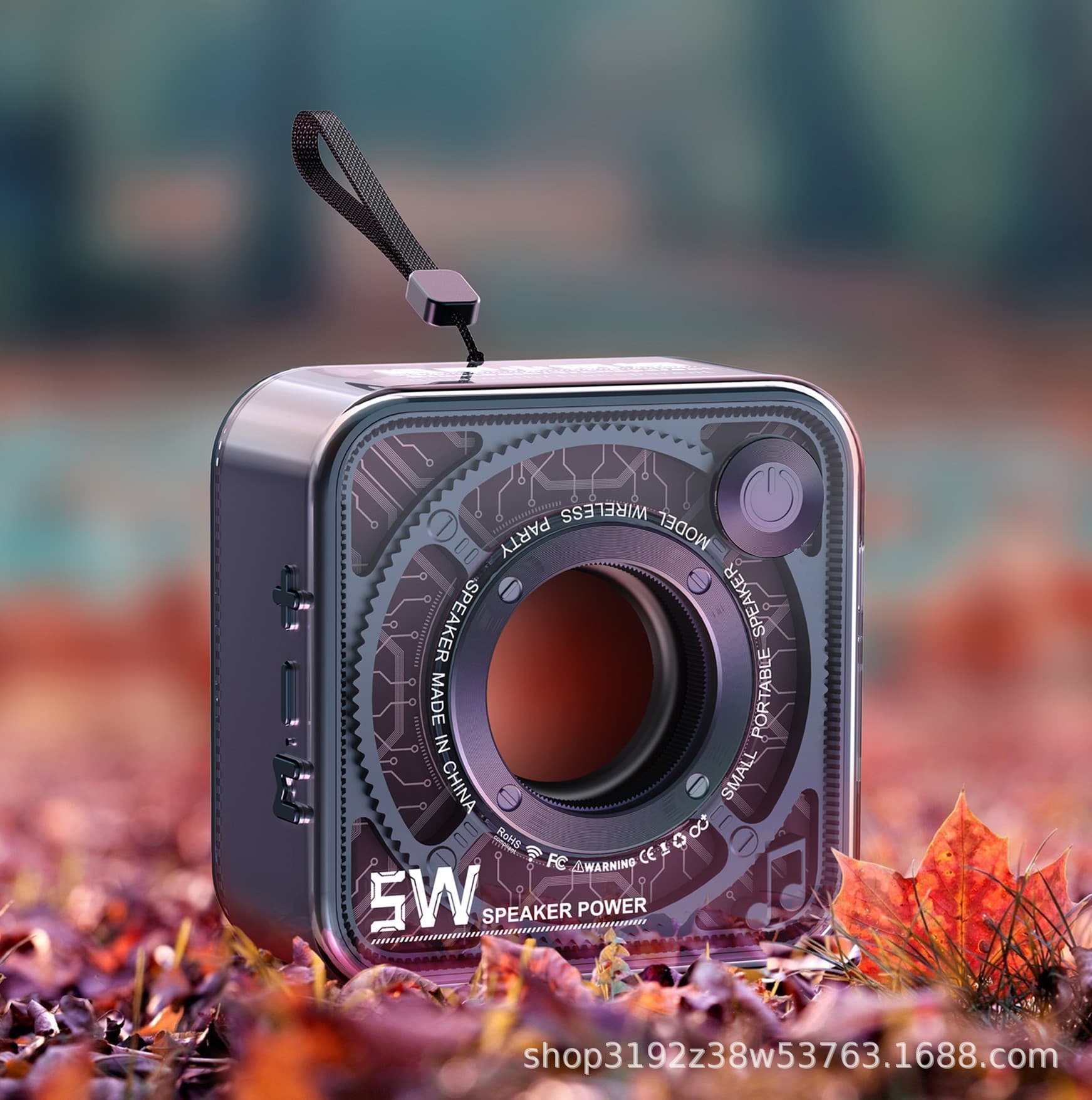 New 5W Transparent Mecha Style Mini Bluetooth Speaker, Portable Outdoor Subwoofer with Card Slot