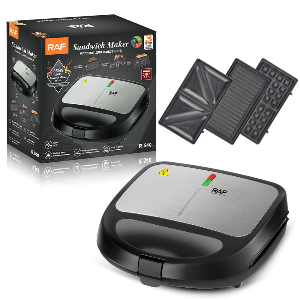 Cross-border Waffle Maker Sandwich Maker Bread Machine Burger Machine Grill Pan Electric Griddle 3-in-1 Breakfast Machine
