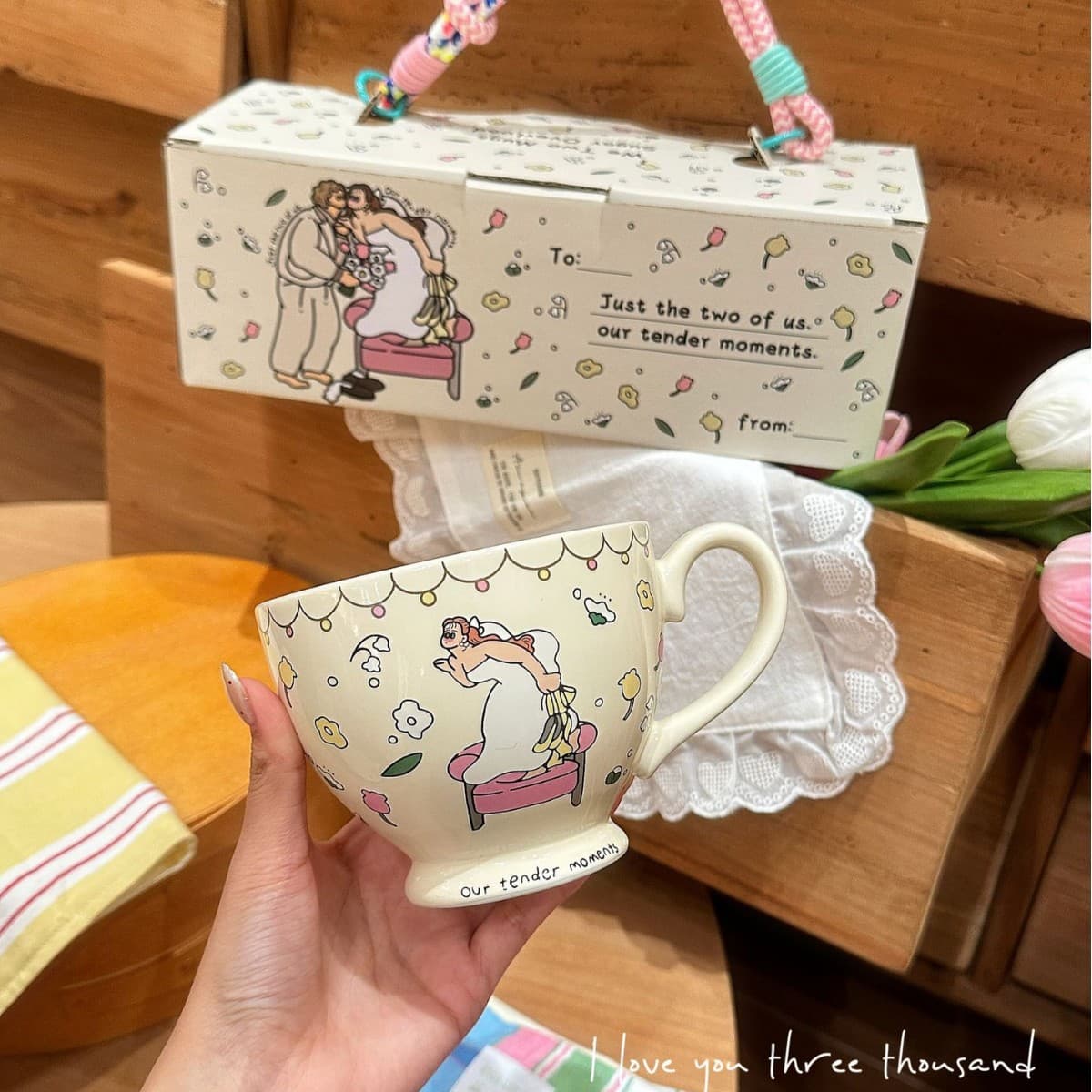 New Ins-style Couple Mugs for Love, Gift Set for Couples, Birthday Gift Box Mugs
