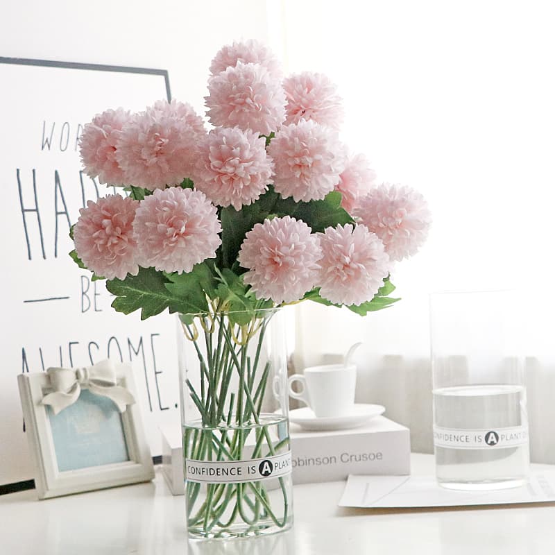 Simulated hydrangea dandelion rose bouquet living room floor decoration dried flowers fake flowers silk flowers flower arrangement vase