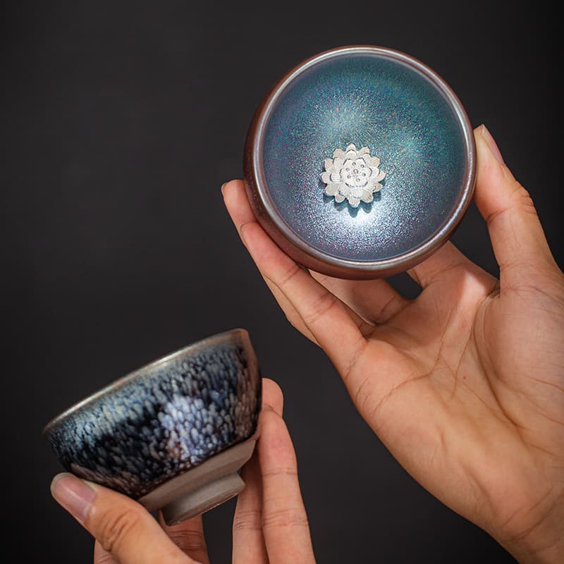 Jianzhan Tea Cup - Single Kiln-Transformed Master's Cup, Handmade Ceramic Tea Bowl, Gongfu Tea Set, Lotus Cup