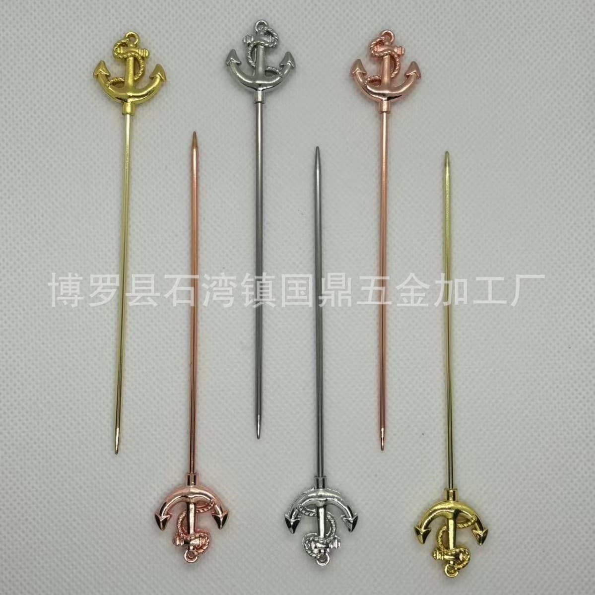 Cross-Border 304 Stainless Steel Fruit Pins Wholesale Ready Stock Creative Dessert Decoration Skewers Sweet Fruit Platter Fruit Picks