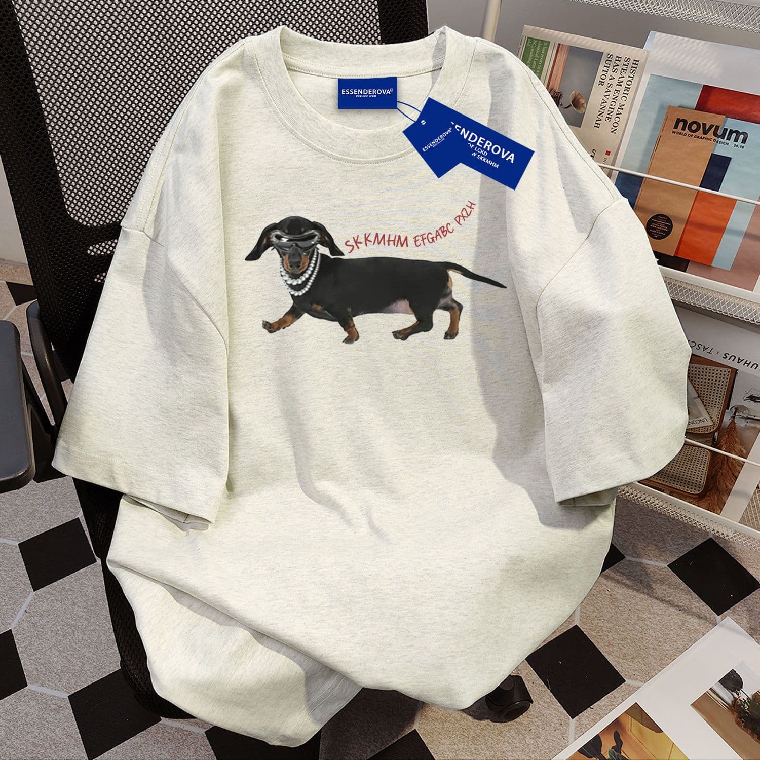 Unique Animal Print Round Neck Short-Sleeve T-Shirt 2026 Summer New Casual Loose Versatile Couple's Top