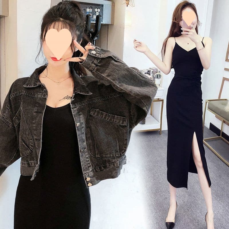 Denim Coat Women's Spring and Autumn 2024 New Korean Loose Short Casual Black All-match Small Top Jacket