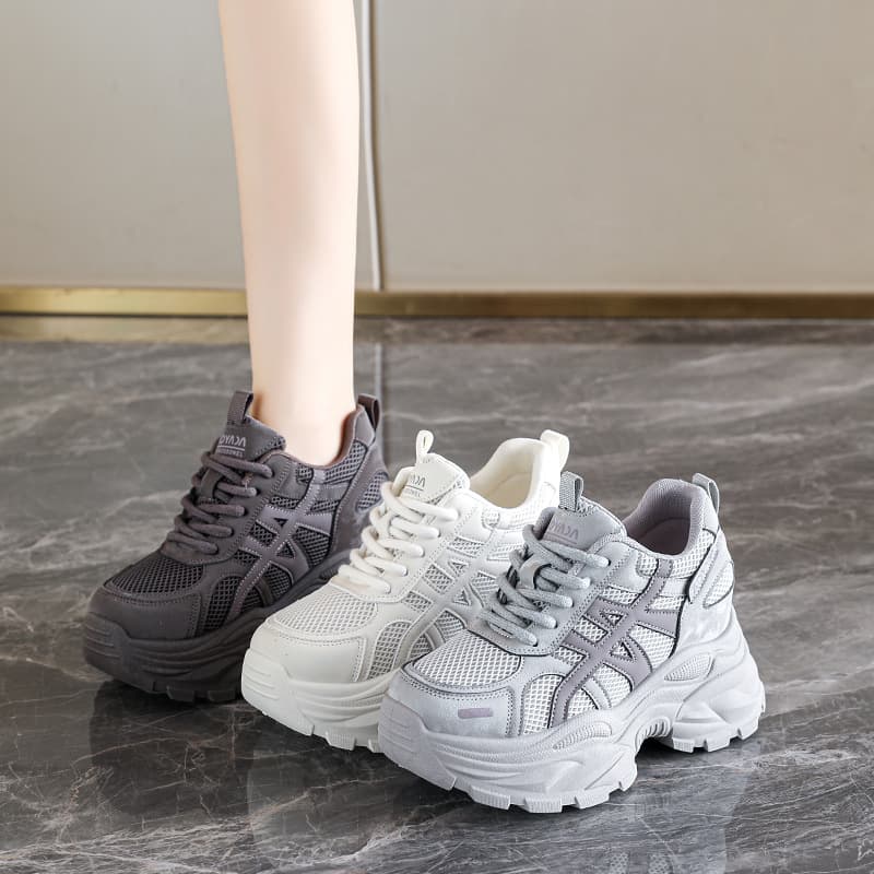 Women's Shoes 2026 New Fashion Casual Comfortable Thick Sole Dad Sneakers Sports Running Shoes Mesh Shoes Height Increasing Shoes Trendy
