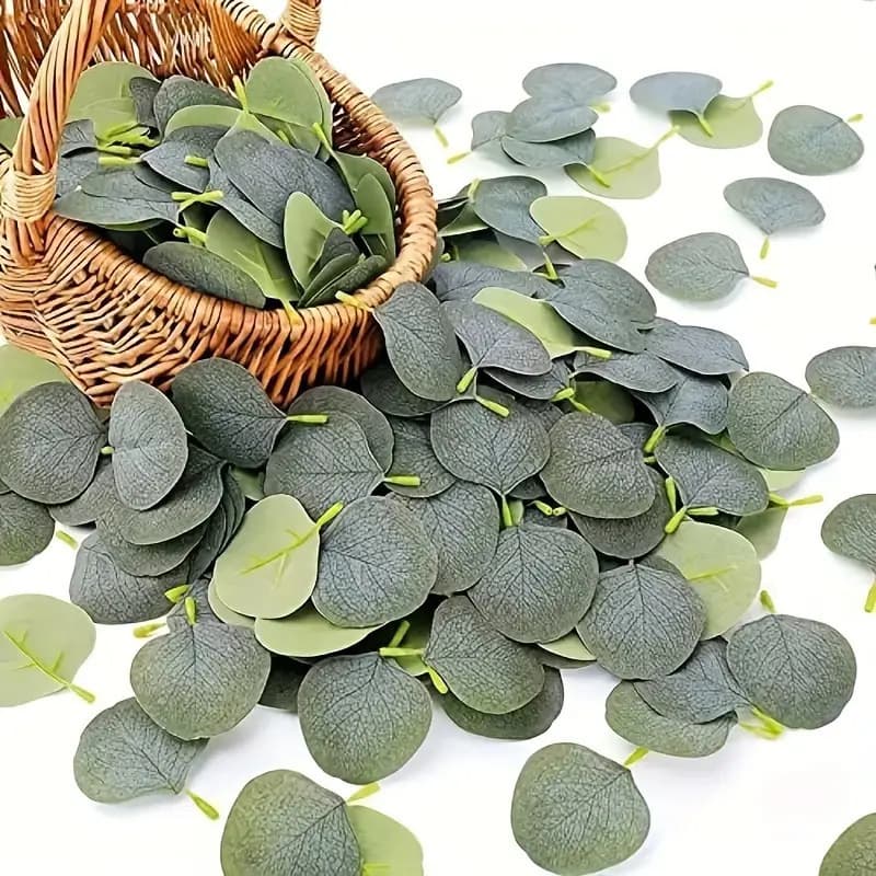 Artificial Eucalyptus Leaves, Fake Silver Dollar Petals, Fake Leaves, DIY Bouquets, Flowers, Wedding Bouquets, Party Decorations