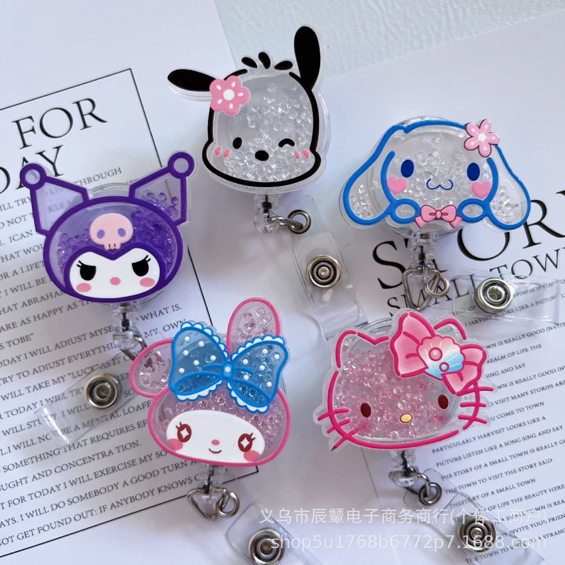 New quicksand kitty cute cartoon nurse doctor telescopic easy-pull buckle student brand industrial brand telescopic buckle batch