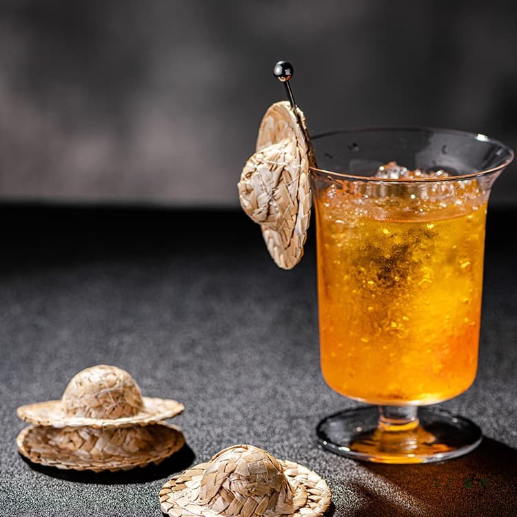 5-pack Mini Straw Hats, Cocktail Garnishes, Wine Tags, Whiskey Glass Decorations, Small Straw Hats
