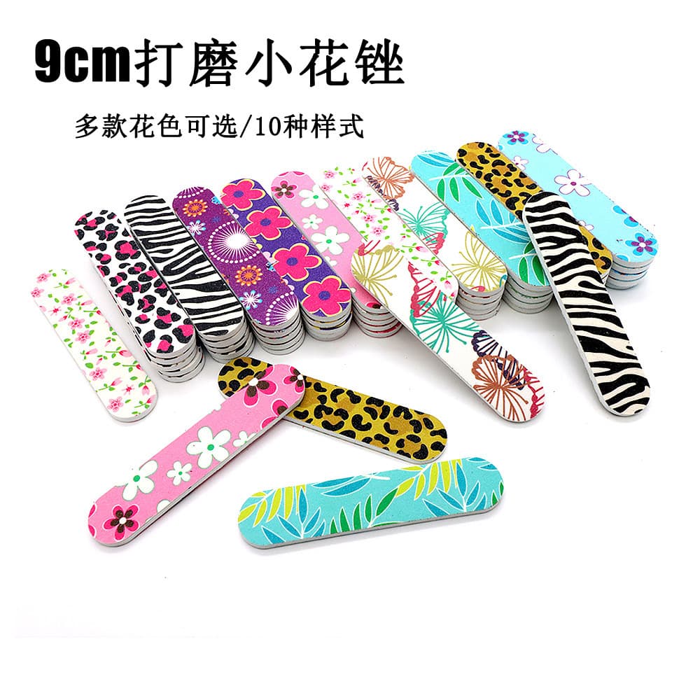 Colorful Mini Straight Sponge File Cute Double-Sided Nail Sanding Strip Buffing File Polish Press-On Nail Tool Wholesale
