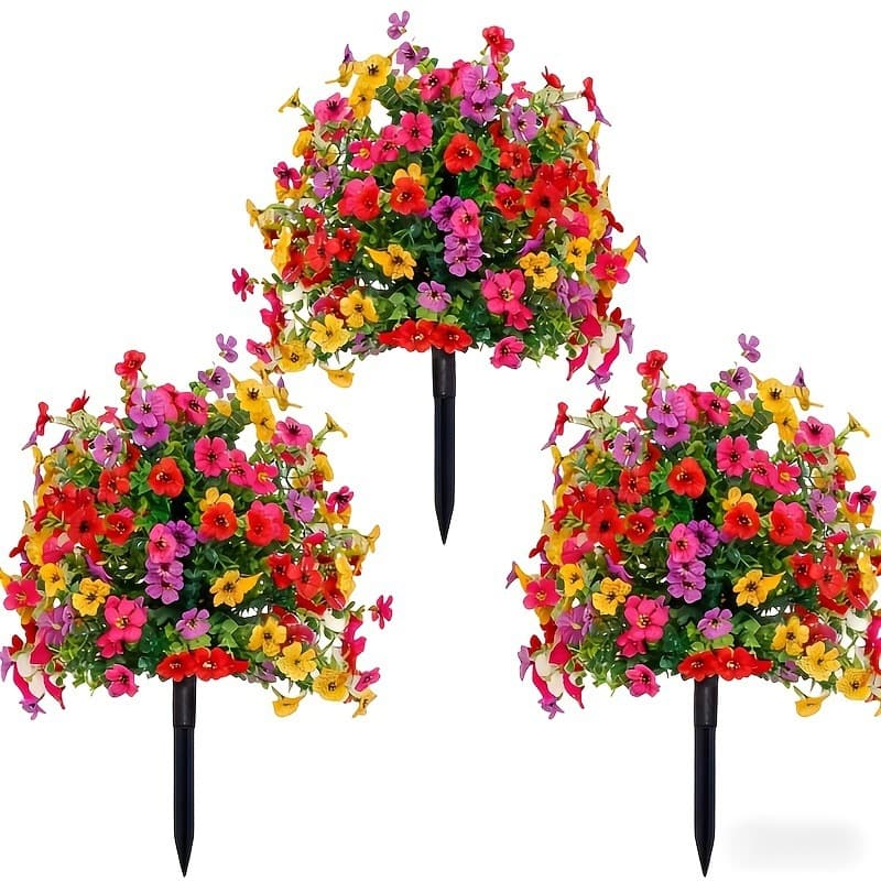 Cross-border Amazon Artificial Eucalyptus Violet Multicolor Mix Ground Insert Garden Landscape Decoration Greenery Set