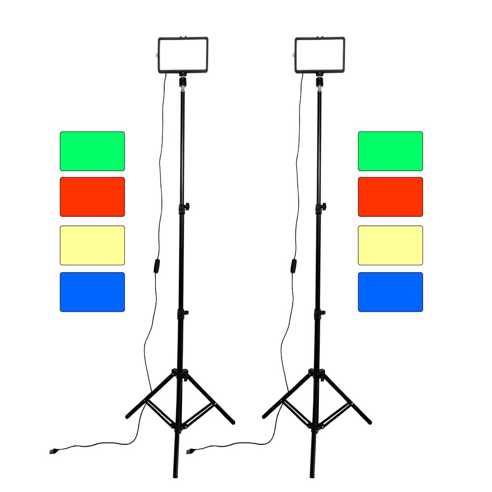 USB 8-inch Flat Panel Desktop Square Fill Light Kit, LED Beauty Light for Live Streaming and Spotlight Use