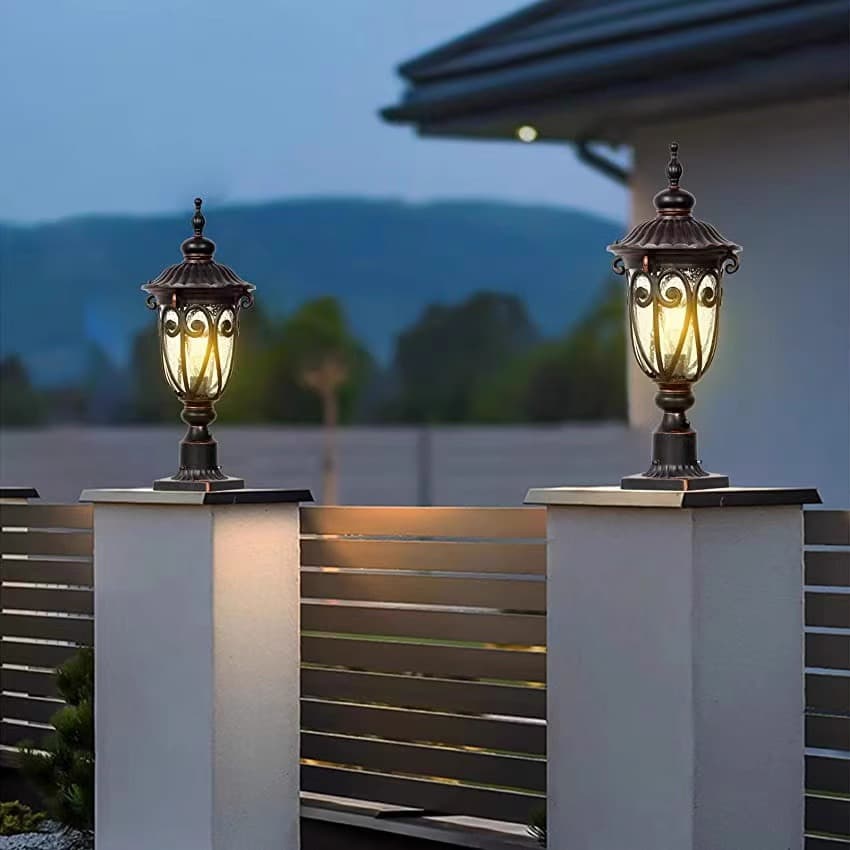 European Style Column Lamp 220V Outdoor Waterproof Villa Door Wall Lamp Outdoor Column Lamp Zhongshan Wholesale