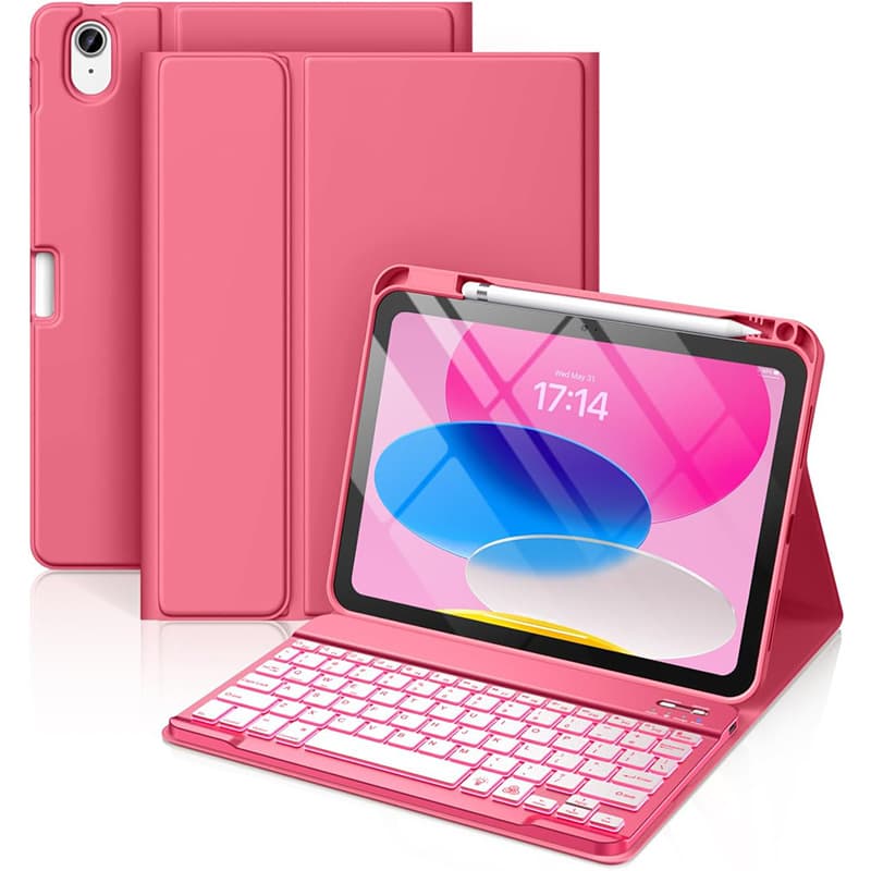 In Stock Free Shipping iPad Case for iPad 11th Generation Keyboard Mouse Set with Backlit Keyboard and Leather Cover