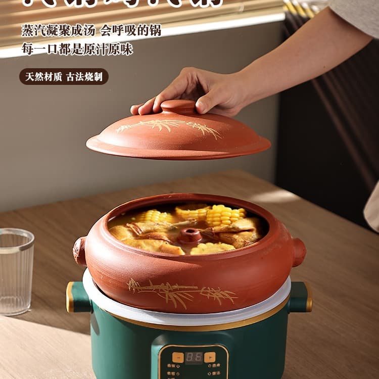 New Style Special Ceramic Jumping Knife Steamer Household Steaming Pot Air Pot Chicken Sweating Chicken Pot Steam Soup Pot Jar Bottom