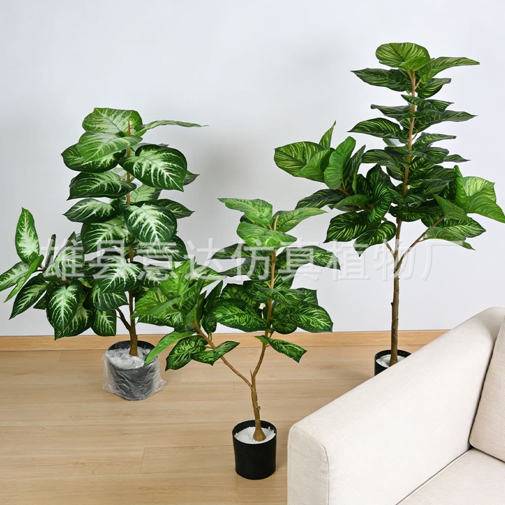 Cross-border Hot Selling Artificial Green Plants Potted Plants Indoor and Outdoor Home Greenery Decoration Fake Tree Ornaments Wholesale
