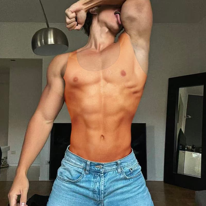 Sexy Men's Transparent Underwear Ultra-Thin Mesh Stretch Men's Top Tight Shaping Breathable Lingerie