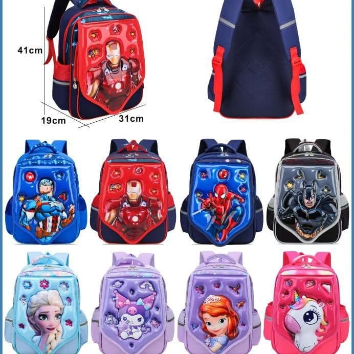 Cross-border Elementary School Backpack 3D Cartoon Spider-Man Boys Girls School Bag Children's New Double Shoulder Backpack