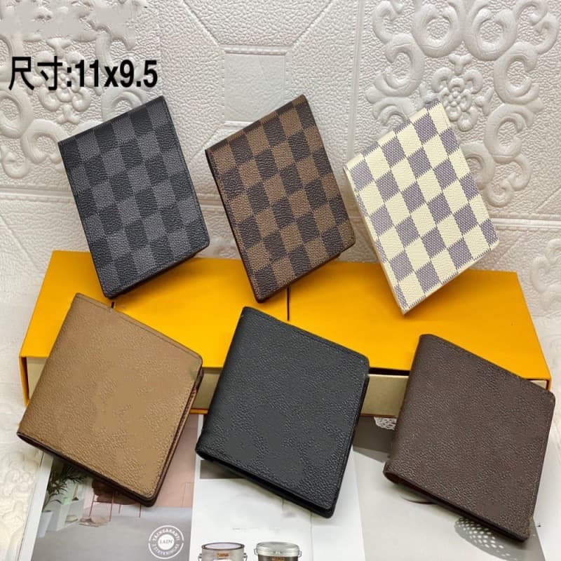 Classic Plaid Short Wallet for Men, Export Quality, European and American Style, Fashionable Bestseller with Letter Design