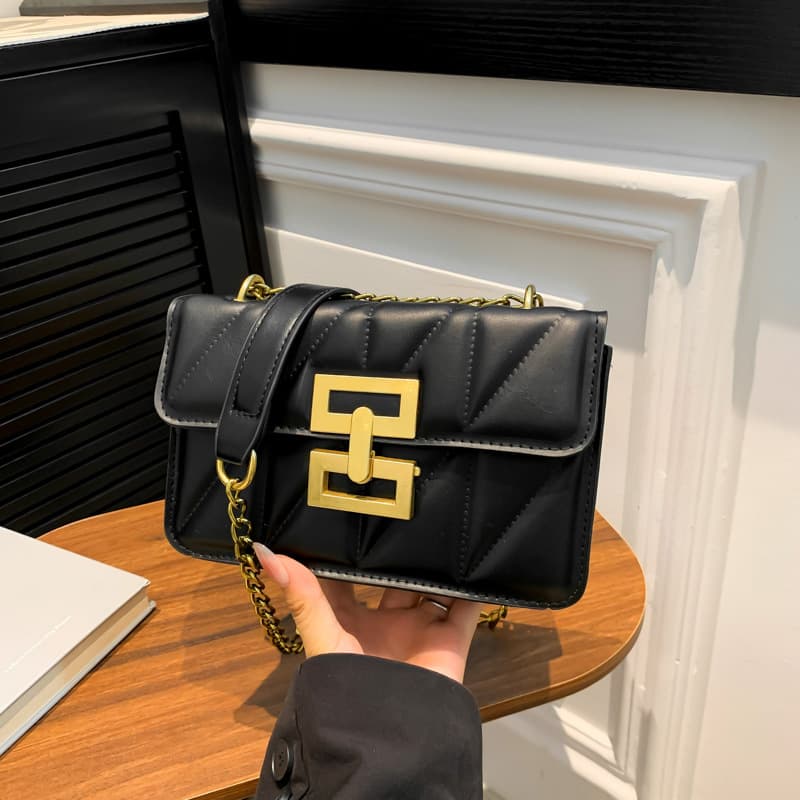 2025 Winter New French Diamond Pattern Shoulder Crossbody Bag Ins Stylish Simple Vintage Bag Women Embroidery Thread Literary