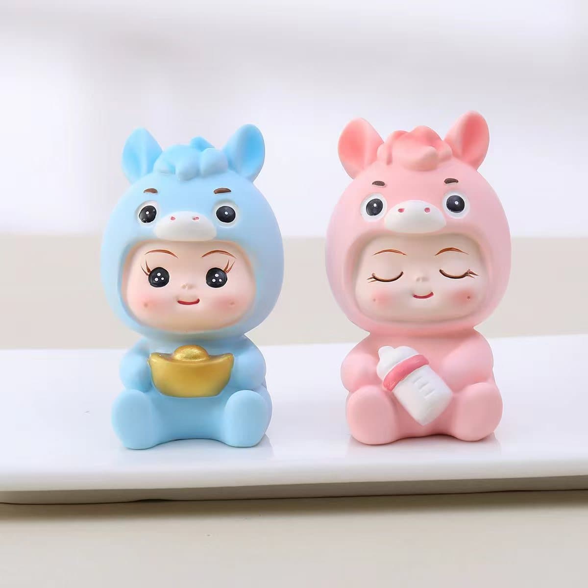 2026 New Year Horse Baby Ingot Ornament Horse Baby Birthday Cake Baking Decoration Resin Craft Gift