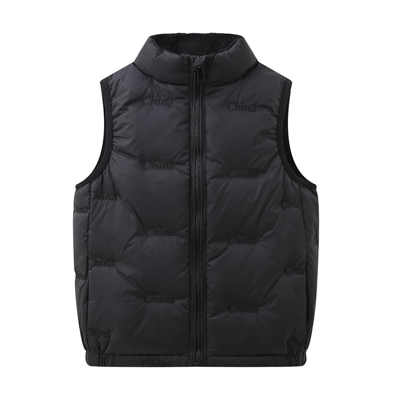 Children's Down Vest with Stand-up Collar, Autumn/Winter White Duck Down Warm Inner/Outer Layer for Boys and Girls